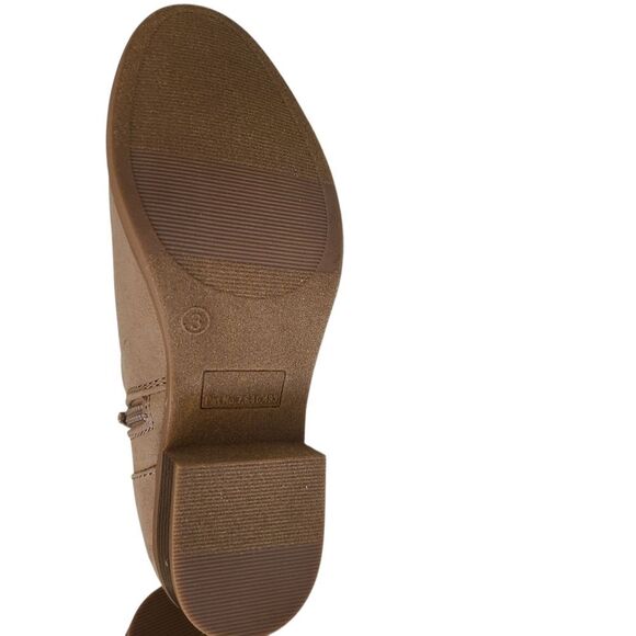 SO Ankle Boots Taupe‎ Suede With Eyelet And Bows Zipper Girls Size 7.5 - Picture 4 of 13